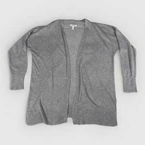 Nine West Cardigan Sweater Womens Medium Heather Gray Knit Stretch Open Front